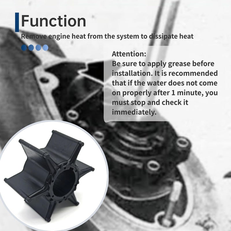 FREPURDO Water Pump Impeller Kit for Yamaha 692-W0078-02-00 - OEM Impeller Repair Kit for 60-90HP 2-Stroke Outboard Motors, Fits 70TLR, 75TLR, 90TLR, F90TLR Engines with Gaskets - Image 4